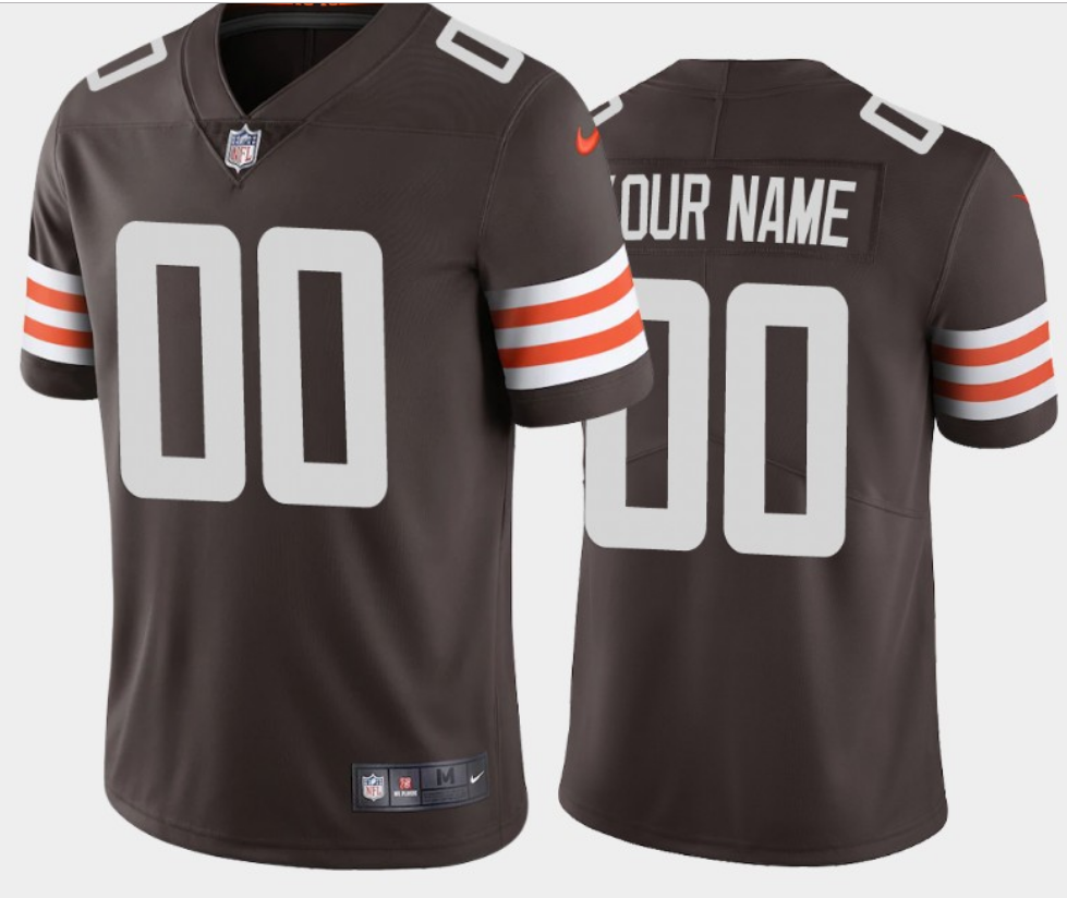 Men's Cleveland Browns ACTIVE PLAYER Custom 2020 New Brown Vapor Untouchable Limited Stitched NFL Jersey
